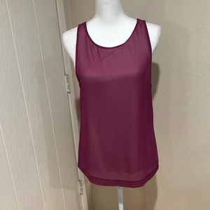 Small tank top with overlay of hot pink